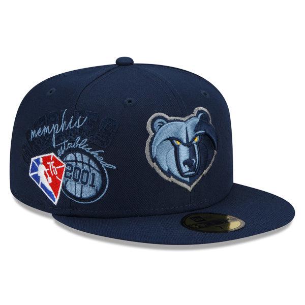 New Era Memphis Grizzlies '22 Navy Gray Red 59Fifty 5950 Patch Fitted Cap Hat
