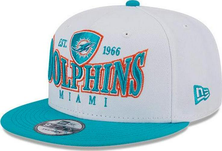 New Era Miami Dolphins Aqua Blue Orange Gray Black 9Fifty 950 Patch Snapback