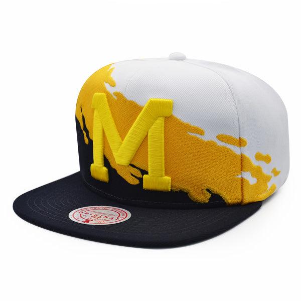 Mitchell And Ness Michigan Wolverines Navy Blue Yellow White Green Snapback Hat