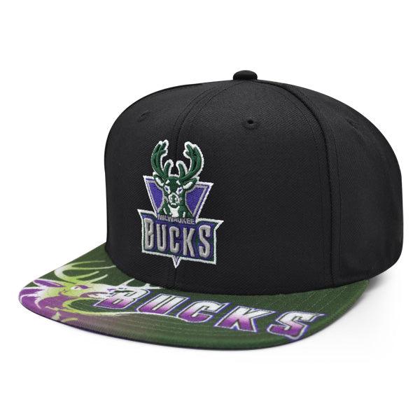 Mitchell And Ness Milwaukee Bucks SWINGMAN POP Black White Purple Patch Snapback