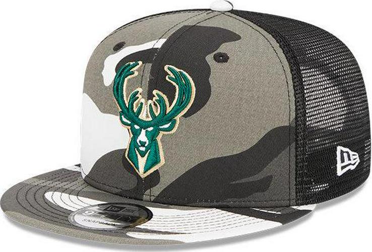 New Era Milwaukee Buck Camo Green White Black USA ARMY 9Fifty 950 Patch Snapback