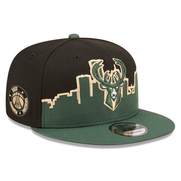 New Era Milwaukee Bucks NBA '22 Pine Black Yellow 9Fifty 950 Patch Snapback Hat