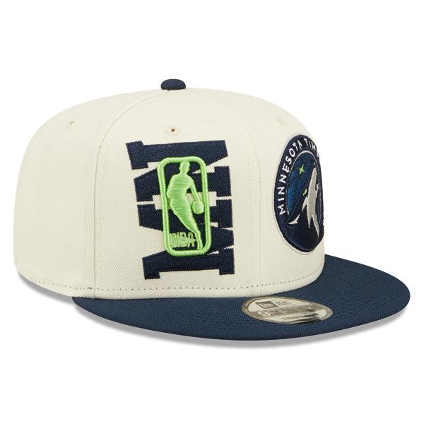 New Era Minnesota Timberwolves Cream Navy White Green 9Fifty 950 Patch Snapback