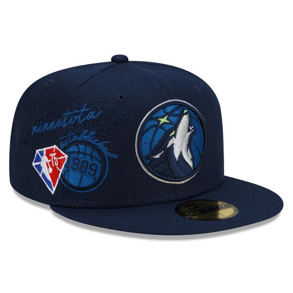 New Era Minnesota Timberwolves '22 Cluster Navy Gray 59Fifty 5950 Patch Fitted