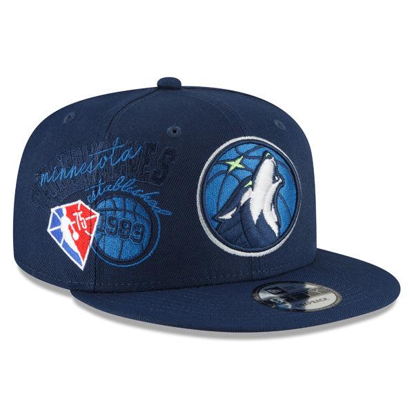 New Era Minnesota Timberwolves '22 Navy White Red 9Fifty 950 Patch Snapback