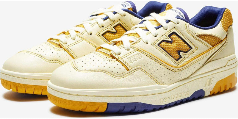 NEW BALANCE X AIME LEON DORE 550 Yellow Gold Blue White BB550AX1 Sneaker Shoe
