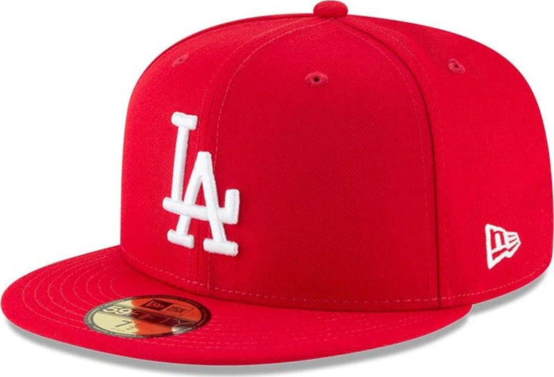 New Era LA Dodgers Scarlet Red White 59Fifty 5950 Patch Fitted Cap Hat