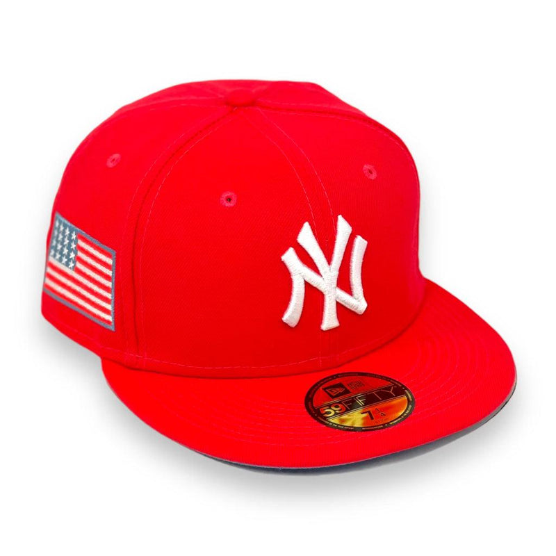 New Era NY Yankees 911 Flag Infrared Red White SkyBlue 59Fifty 5950 Patch Fitted