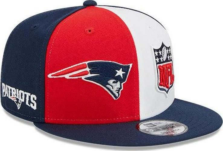 New Era England Patriots ���23 Pinwheel Red Navy White 9Fifty 950 Patch Snapback