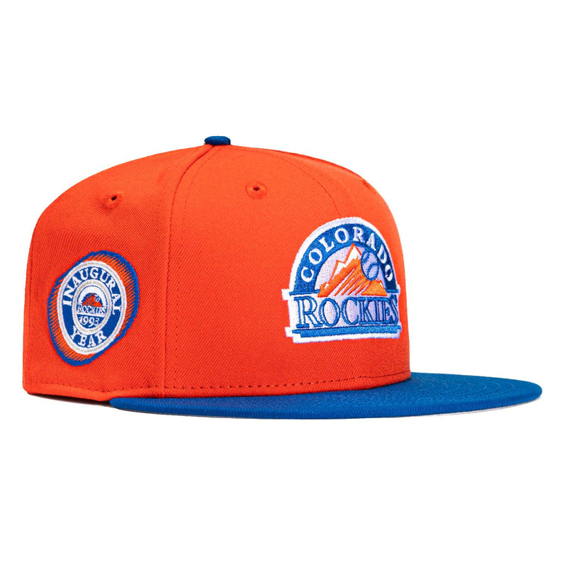 New Era Colorado Rockies Logo Orange Gray Royal Blue 59Fifty 5950 Patch Fitted