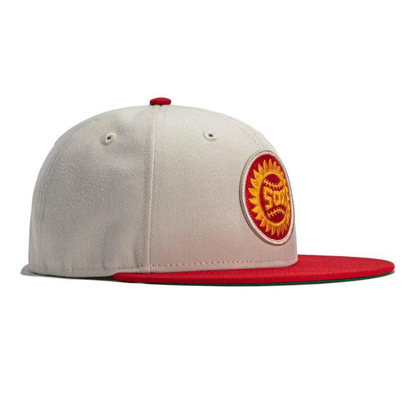 New Era Fresno Sun Sox Stone Red Orange Yellow Green 59Fifty 5950 Patch Fitted