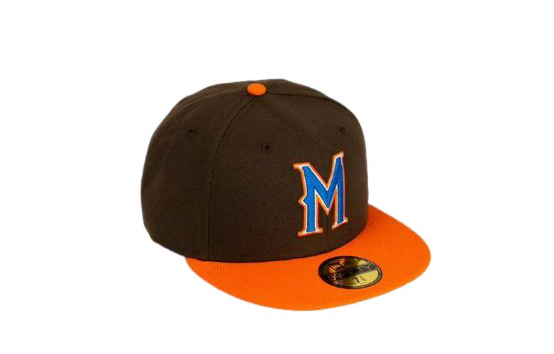 New Era Milwaukee Brewers Walnut Rush Orange Blue 59Fifty 5950 Patch Fitted