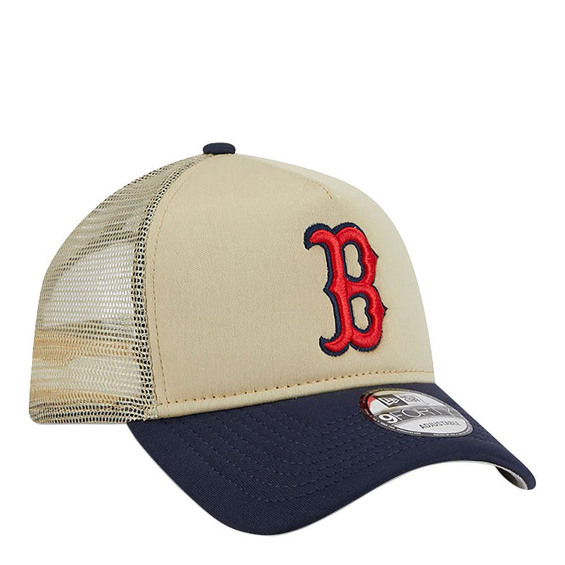 New Era Boston Red Sox Beige Red Navy Blue Gray 9Forty 940 Patch Snapback Hat