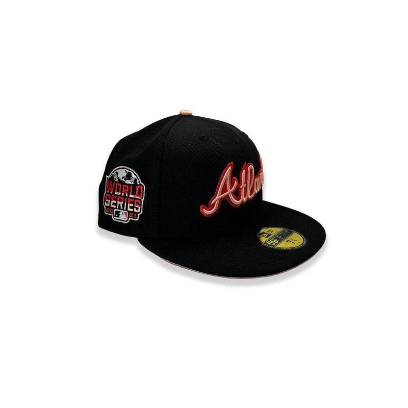 New Era Atlanta Braves WS '21 Black White Red 59Fifty 5950 Patch Fitted Cap Hat