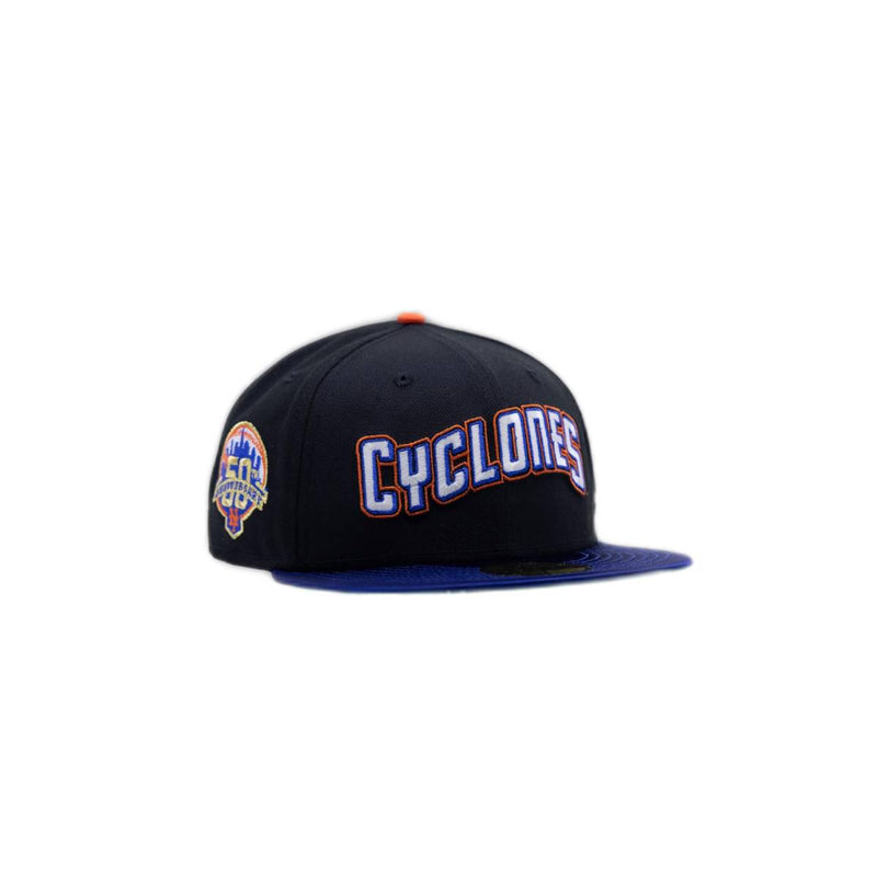 New Era Brooklyn Cyclones Mets 50th Anni Black Blue 59Fifty 5950 Patch Fitted