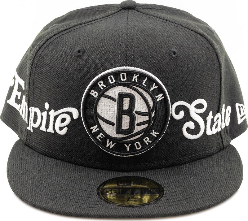 New Era Brooklyn Nets Empire State Black White 59Fifty 5950 Patch Fitted Cap Hat