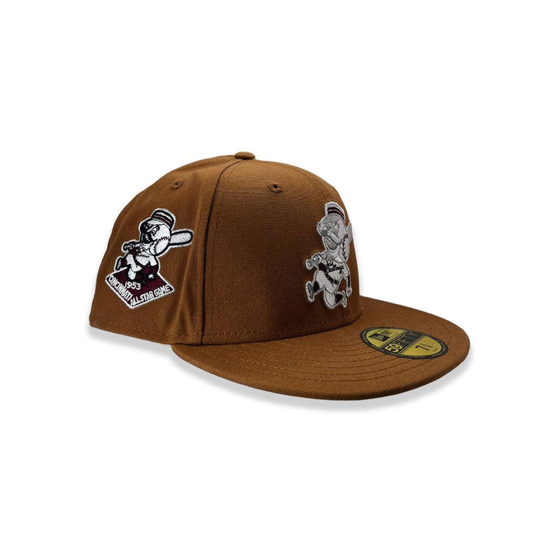 New Era Cincinnati Reds '53 ASG Vintage Gold White 59Fifty 5950 Patch Fitted Hat