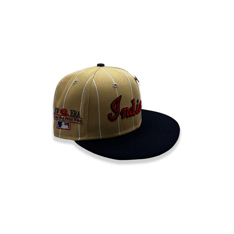 New Era Cleveland Guardians Cream White Red Black 59Fifty 5950 Patch Fitted Hat