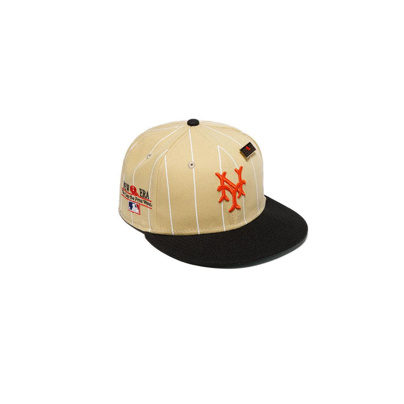 New Era NY Mets Beige Orange White Black 59Fifty 5950 Patch Fitted Cap Hat