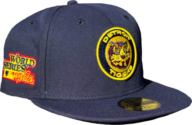 New Era Detroit Tigers '84 WS Navy Blue Yellow Red 59Fifty 5950 Patch Fitted Cap