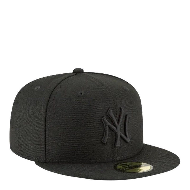 New Era New York Yankees MLB Basic Black Gray 59Fifty 5950 Patch Fitted Cap Hat