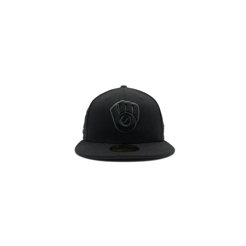 New Era Milwaukee Brewers 25th Anni Black 59Fifty 5950 Patch Fitted Cap Hat
