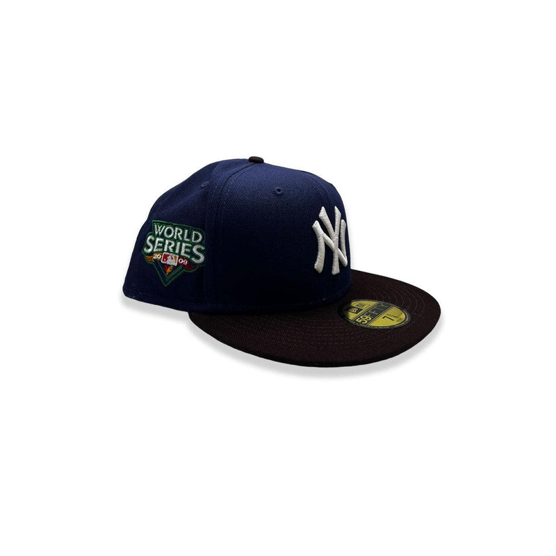 New Era NY Yankees WS '09 Blue White Black 59Fifty 5950 Patch Fitted Cap Hat