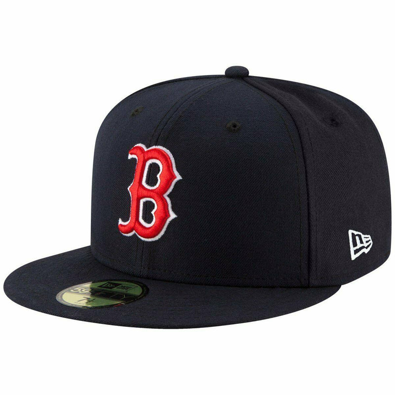 New Era Boston Red Sox Navy Blue Red White 59Fifty 5950 Patch Fitted Cap Hat