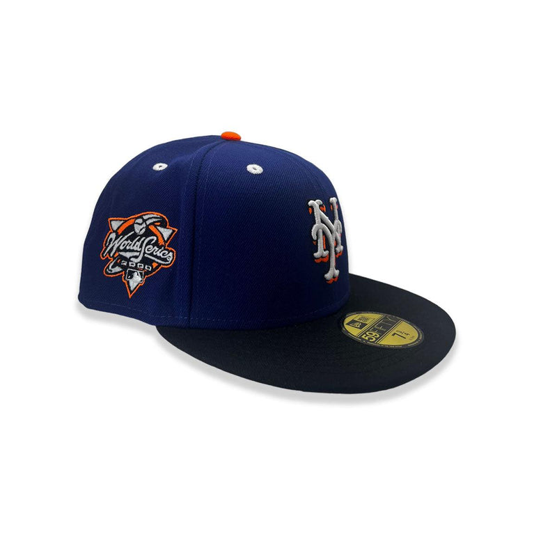 New Era NY Mets WS '00 Blue White Orange Black 59Fifty 5950 Patch Fitted Cap Hat