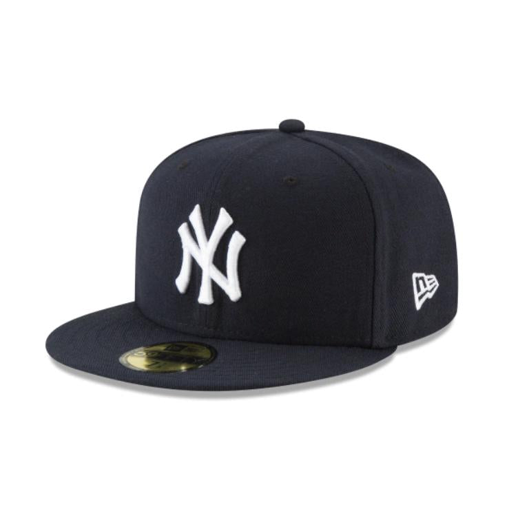 New Era NY Yankees Navy Blue White 59Fifty 5950 Patch Fitted Cap Hat
