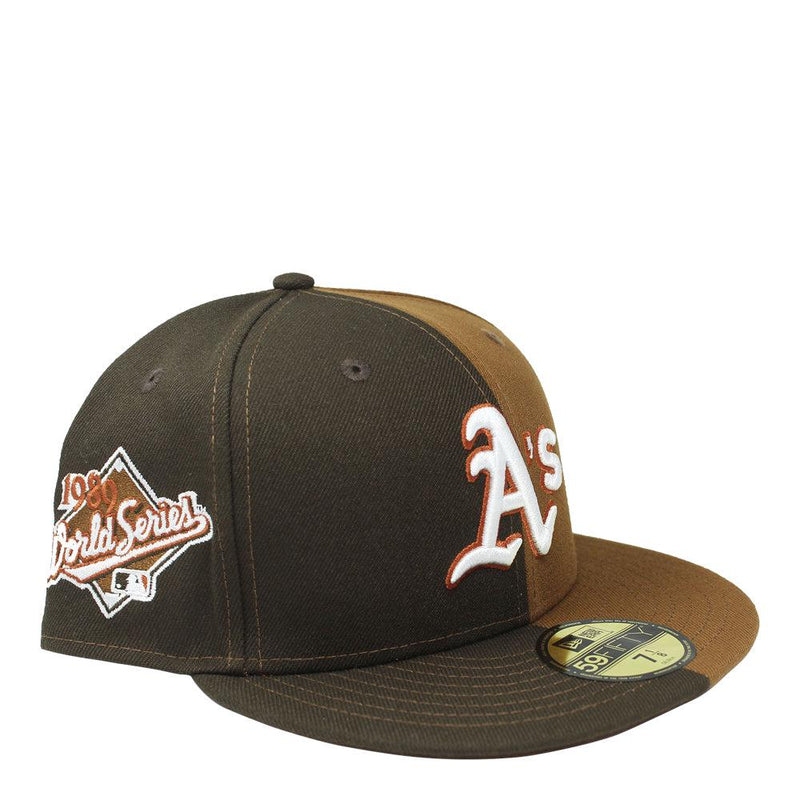 New Era Oakland Athletics '89 WS Brown White Orange 59Fifty 5950 Patch Fitted