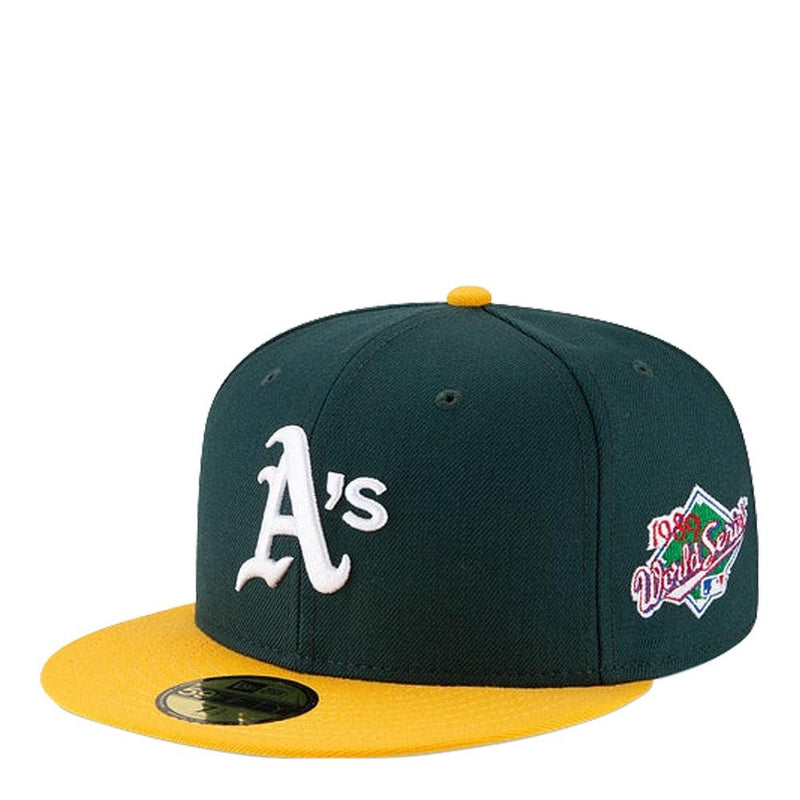New Era Oakland Athletics WS Green White Yellow Gray 59Fifty 5950 Patch Fitted