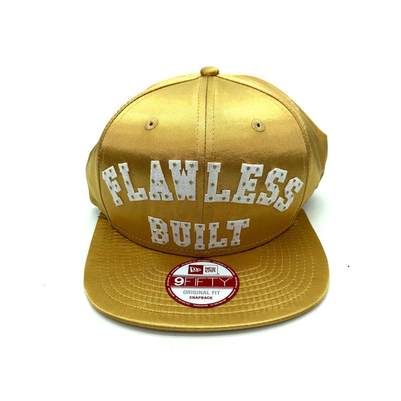 New Era Flawless Built Satin Gold White 9Fifty 950 Patch Snapback Cap Hat