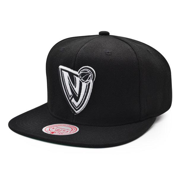 Mitchell And Ness NJ Nets CLASSIC LOGO Black White Green Patch Snapback Cap Hat