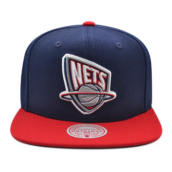 Mitchell And Ness NJ Nets CLASSIC Navy Blue White Red Green Patch Snapback Hat
