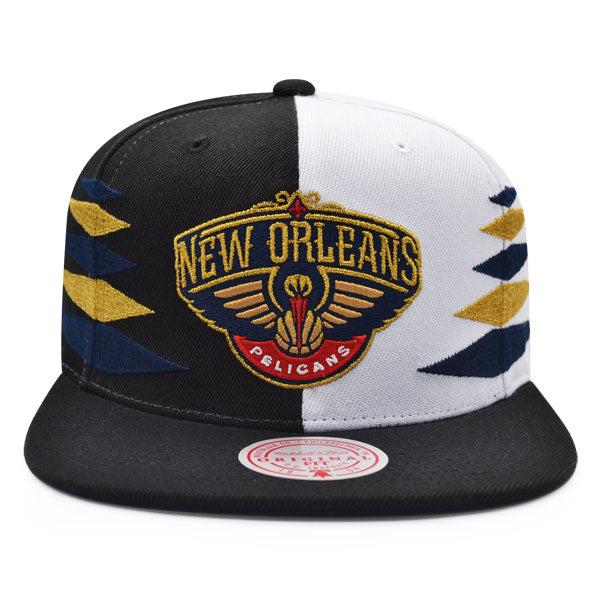 Mitchell And Ness New Orleans Pelicans Black Navy Blue Gold White Patch Snapback