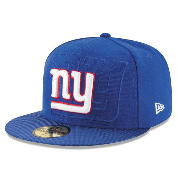 New Era NY Giants '16 NFL Royal Blue White Red 59Fifty 5950 Patch Fitted Cap Hat