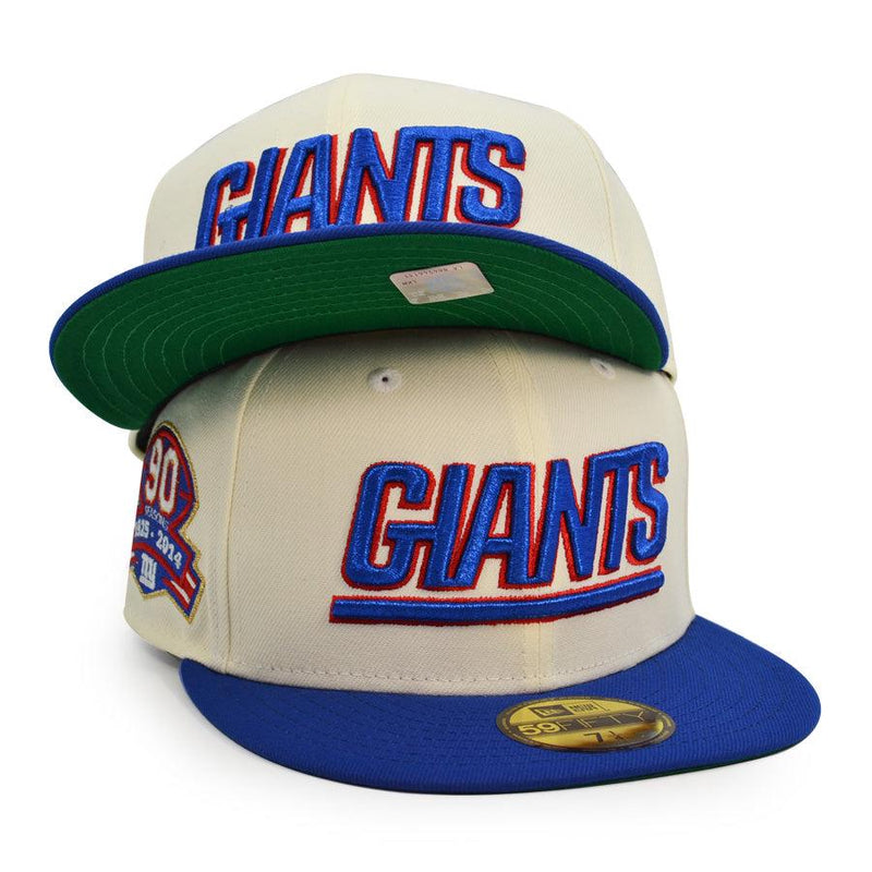 New Era NY Giants 90 Chrome Royal Blue Green Red 59Fifty 5950 Patch Fitted Hat