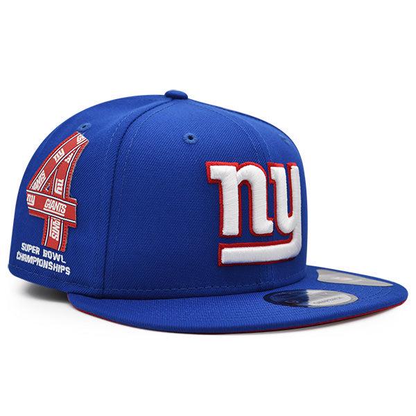 New Era NY Giants 4x Champ Royal Blue White Red 9Fifty 950 Patch Snapback Hat