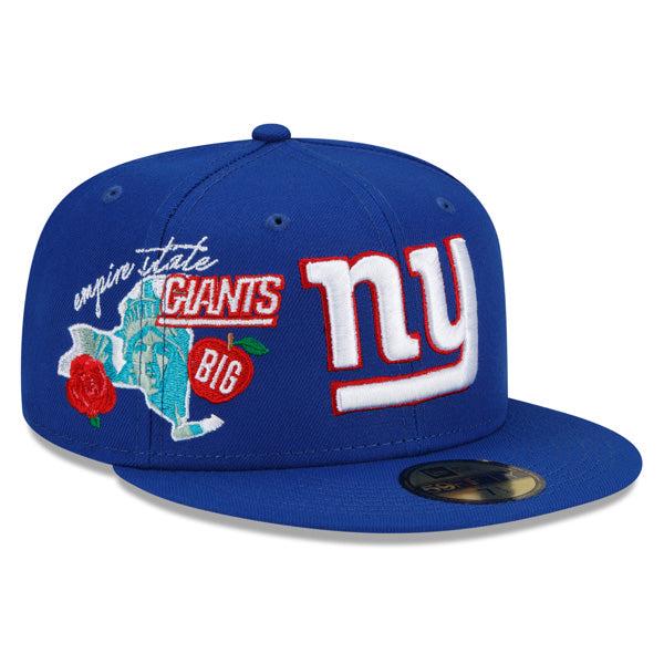 New Era NY Giants NFL Royal Blue Gray White Red 59Fifty 5950 Fitted Patch Hat
