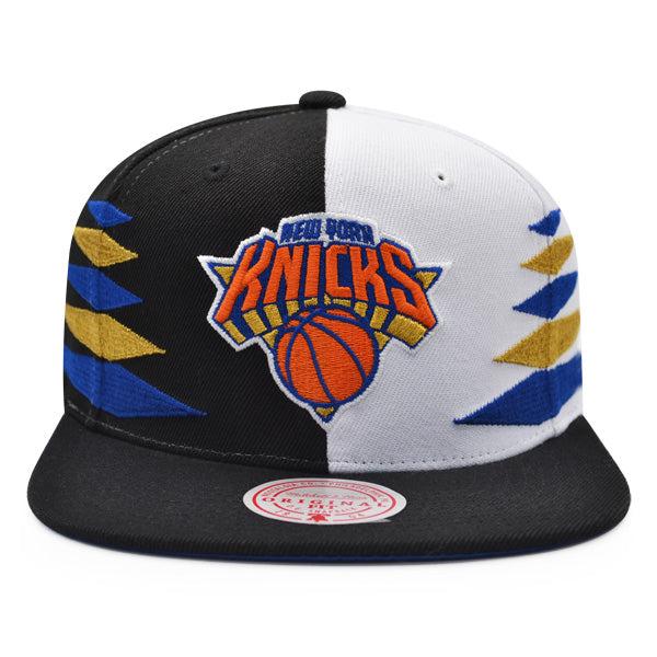 Mitchell And Ness NY Knicks DIAMOND CUT Black Orange Royal Gold White Snapback