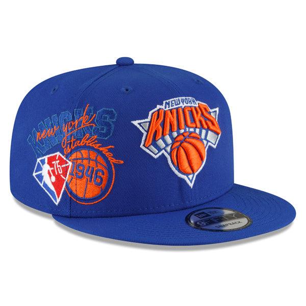 New Era NY Knicks '22 Royal Orange White Red 9Fifty 950 Patch Snapback Cap Hat