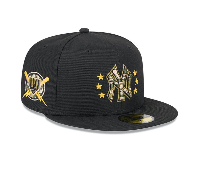 New Era NY Yankees '24  Armed Forces Gold Green Camo 59Fifty 5950 Patch Fitted