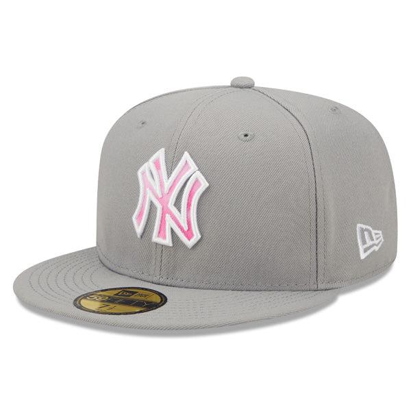 New Era NY Yankees '22 Gray Pink White Black 59Fifty 5950 Patch Fitted Cap Hat
