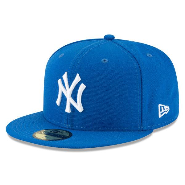 New Era NY Yankees MLB Blue White Classic 59Fifty 5950 Patch Fitted Cap Hat