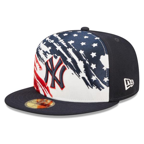 New Era NY Yankees JULY 4th USA Navy Red White Stars 59Fifty 5950 Patch Fitted