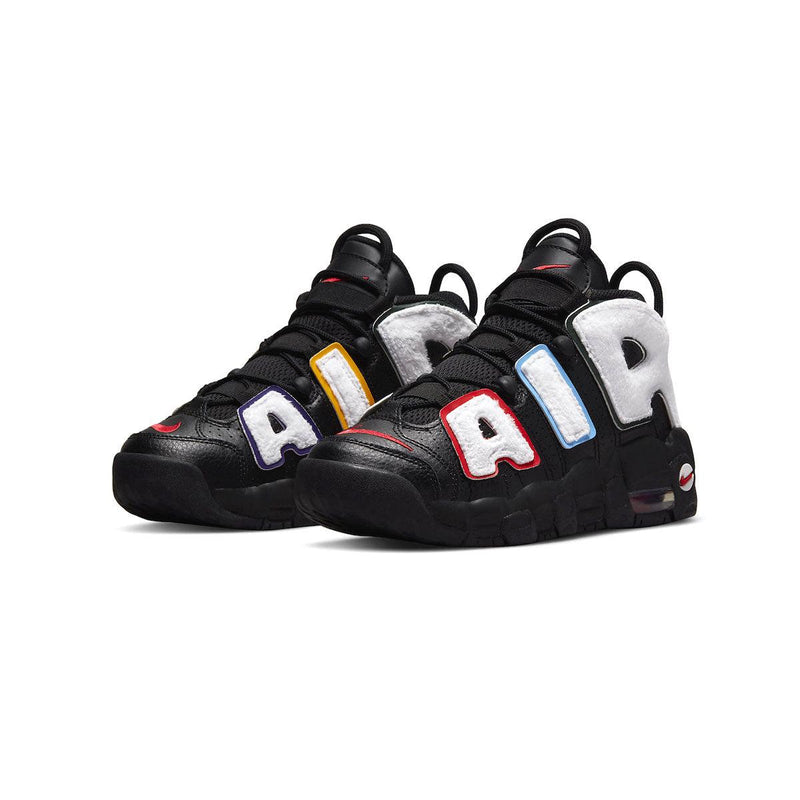 Kids Nike GS Air More Uptempo Black White Fleece DQ7780-001 Shoe Sneaker Trainer
