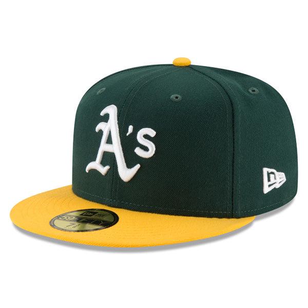 New Era Oakland Athletics Green Yellow White 59Fifty 5950 Patch Fitted Cap Hat