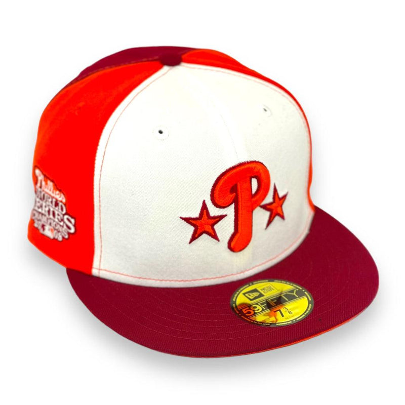 New Era Philadelphia Phillies '08 WS White Orange Red 59Fifty 5950 Patch Fitted