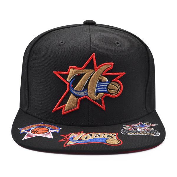 Mitchell And Ness Philadelphia 76ers '02 ASG Black Gold Red Patch Snapback Hat
